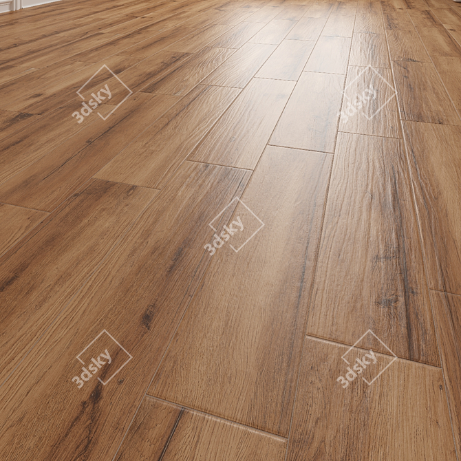 Kraftgold Beige Wood Floor Tile 3D model image 1