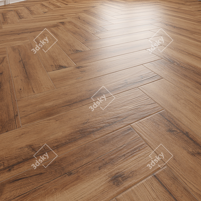 Kraftgold Beige Wood Floor Tile 3D model image 3