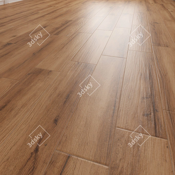 Kraftgold Beige Wood Floor Tile 3D model image 5