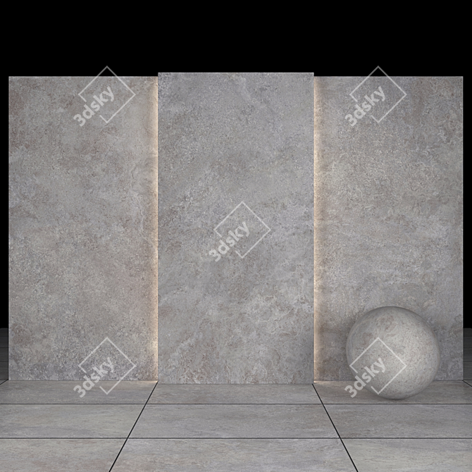 Elegant Lava Gray Marble Slabs & Tiles 3D model image 2
