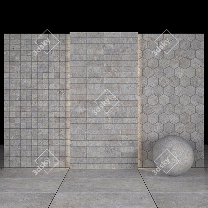 Elegant Lava Gray Marble Slabs & Tiles 3D model image 3
