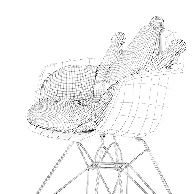 Vitra DAR Chair: Elegant Design with Xiang Y Integrated Cushion 3D model image 5