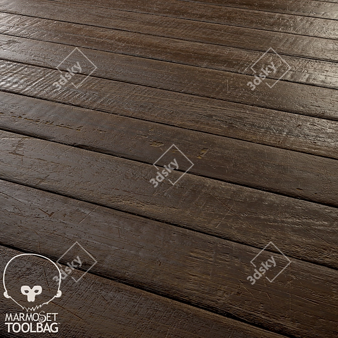 Vintage Parquet: Rusty Elegance 3D model image 1