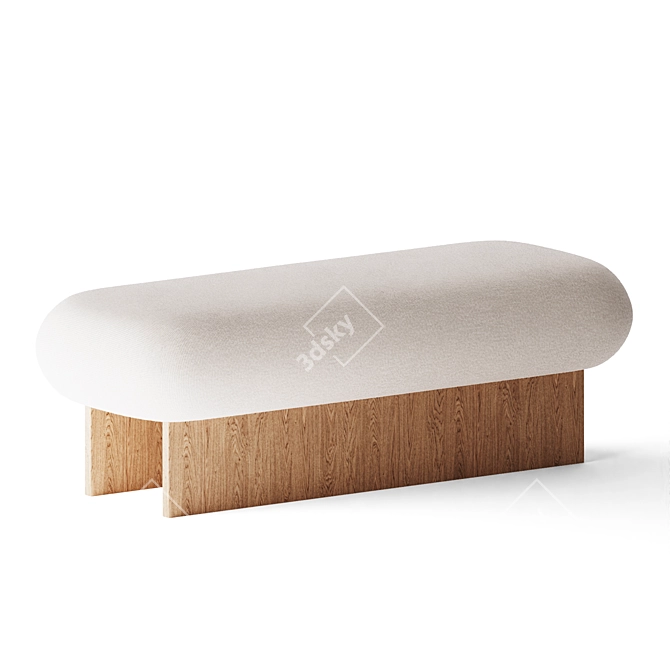 L'art Double Ottoman: Functional and Stylish 3D model image 2