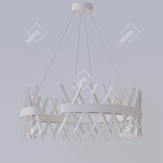 Divinare Corona: Sophisticated Steel and Crystal Lighting 3D model image 2