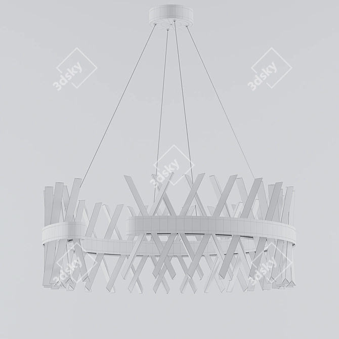 Divinare Corona: Sophisticated Steel and Crystal Lighting 3D model image 5