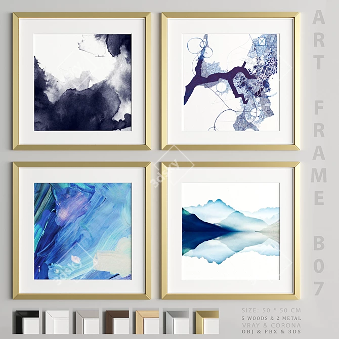 Elegant Art Frame Collection 3D model image 1