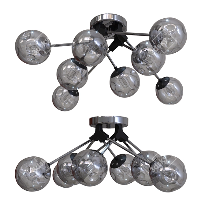 Evoluce Marea Sle106002-08: Italian Metal and Glass Pendant Light 3D model image 2