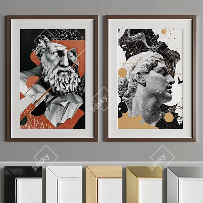 Elegant Art Frame A33 - 2 Styles 3D model image 2