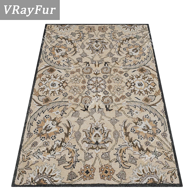 Luxurious Carpets Set: 3 High-Quality Textured Options 3D model image 2
