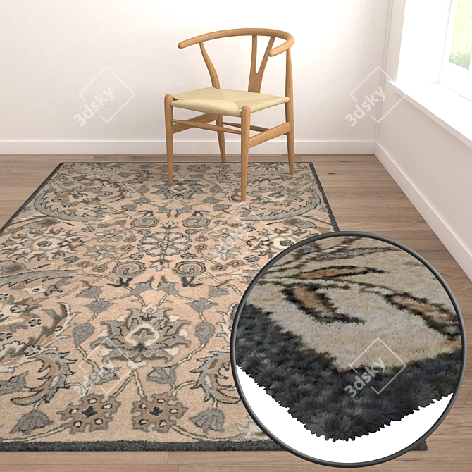 Luxurious Carpets Set: 3 High-Quality Textured Options 3D model image 5