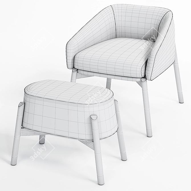 Elegant Guest Armchair by CTS 3D model image 3