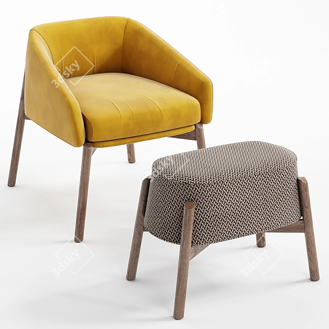 Elegant Guest Armchair by CTS 3D model image 4