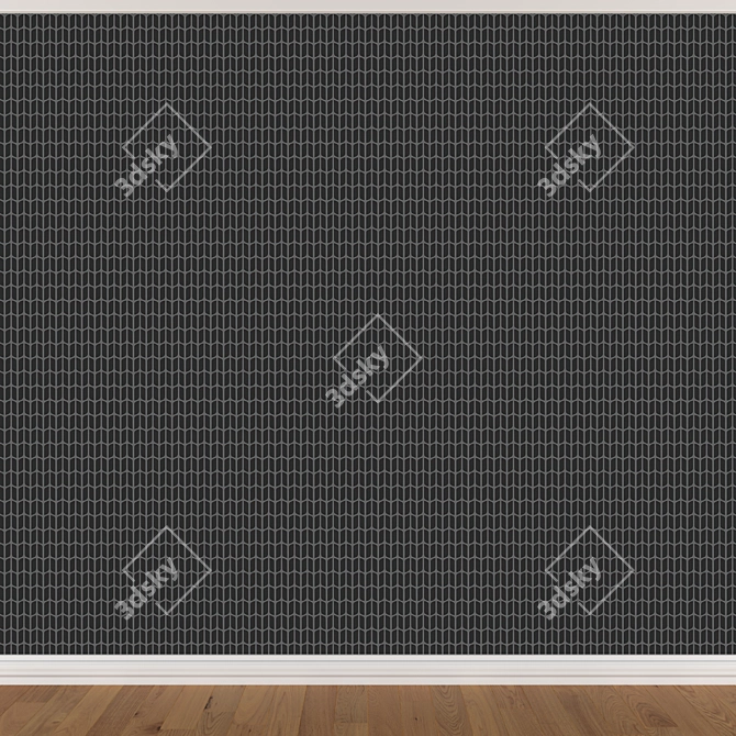 Seamless Wallpaper Set in 3 Colors 3D model image 2