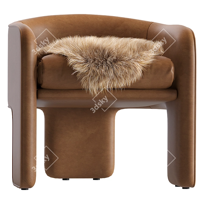 Modern Milo Baughman Leather Armchair 3D model image 1