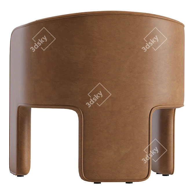 Modern Milo Baughman Leather Armchair 3D model image 2