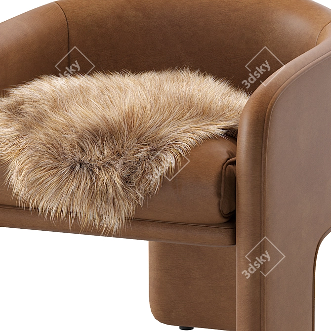 Modern Milo Baughman Leather Armchair 3D model image 3