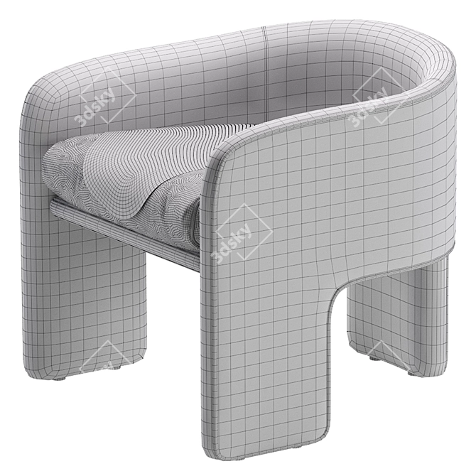 Modern Milo Baughman Leather Armchair 3D model image 5