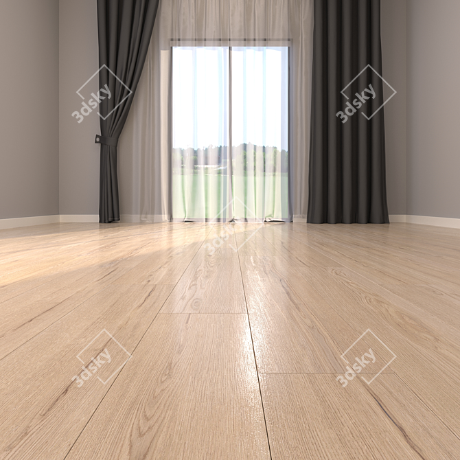 Elegant Almond Parquet 20x120 3D model image 2