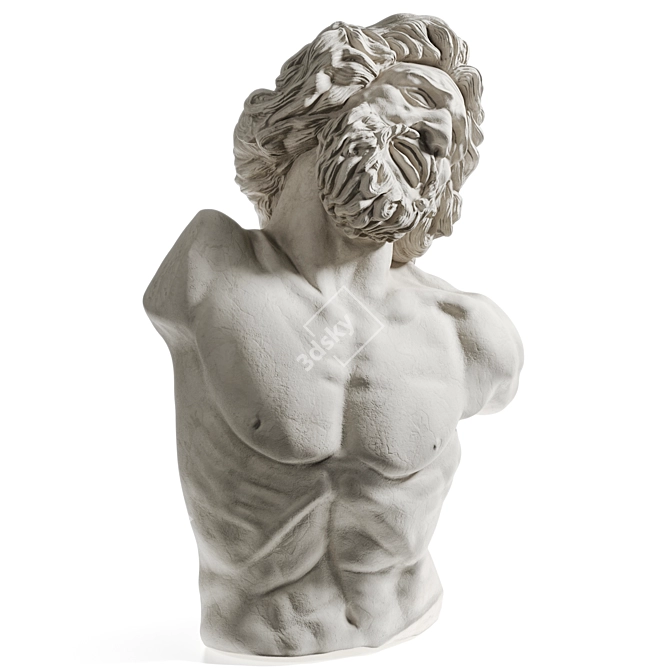 Roman Laocoon Bust Sculpture 3D model image 4