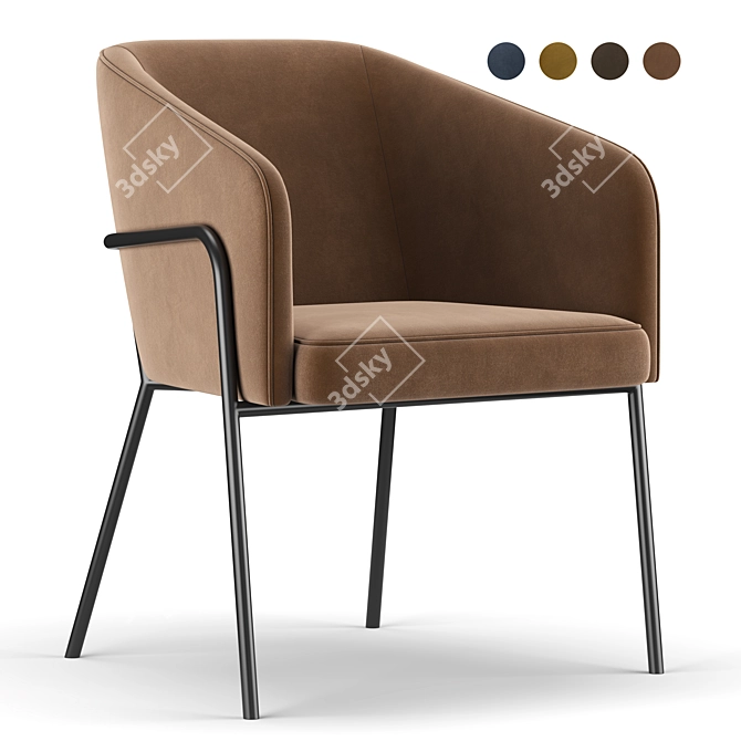 Milla Dining Chair: Elegant and Comfortable 3D model image 1