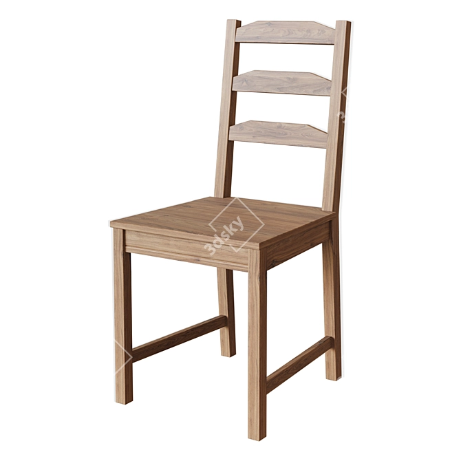 Classic Wooden Dining Chair 3D model image 1