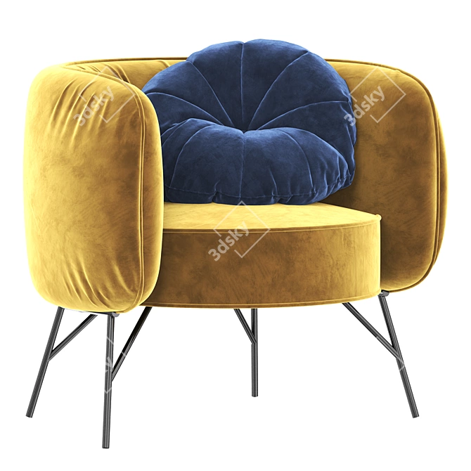 Elegant Charleston Armchair 3D model image 1