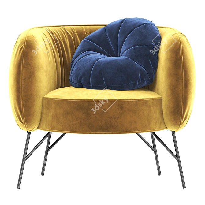 Elegant Charleston Armchair 3D model image 2