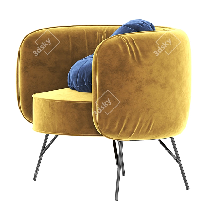 Elegant Charleston Armchair 3D model image 3