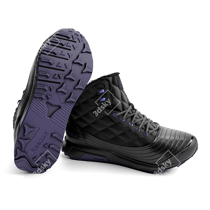 Reebok Arctic Sugar Black: Stylish Winter Sneakers 3D model image 2