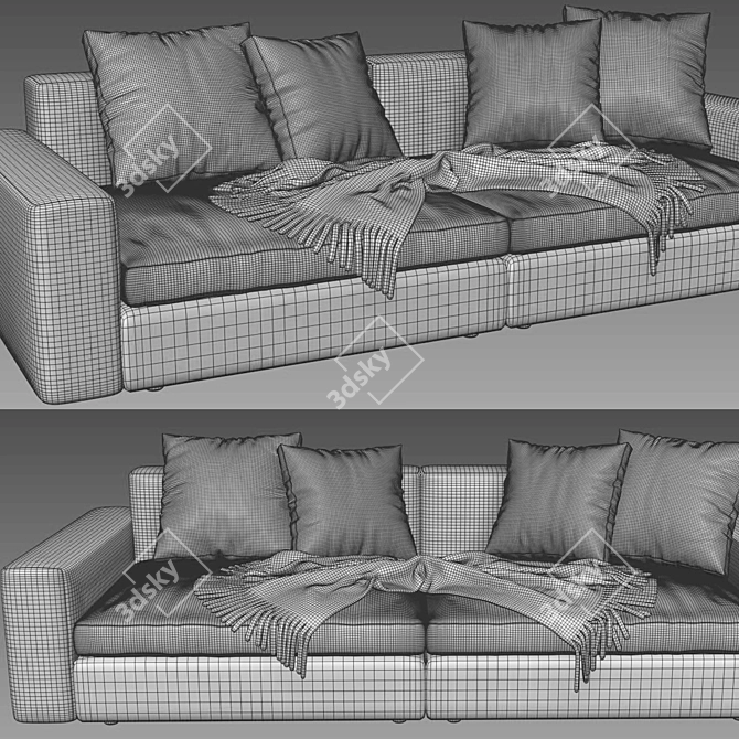 Poliform Dune Modern Designer Sofa 3D model image 4