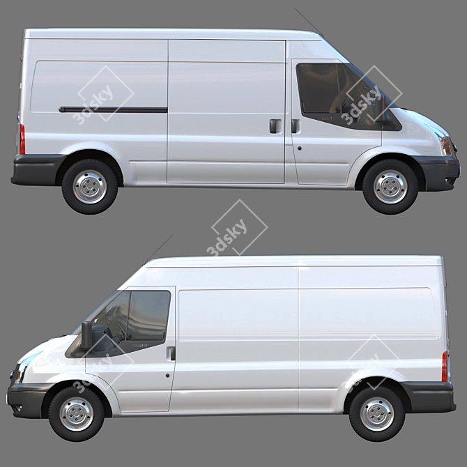 Versatile Commercial Van: Ford Transit 2006-2014 3D model image 4