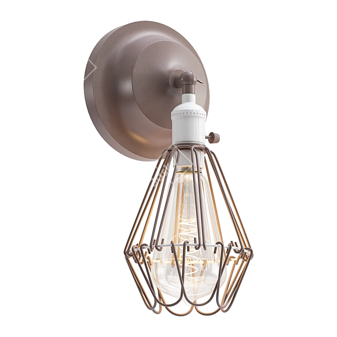 Vintage Wire Cage Wall Light 3D model image 1