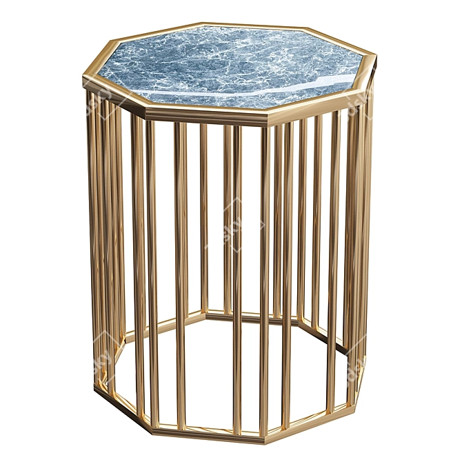 Marble Rectangular Side Table 3D model image 3