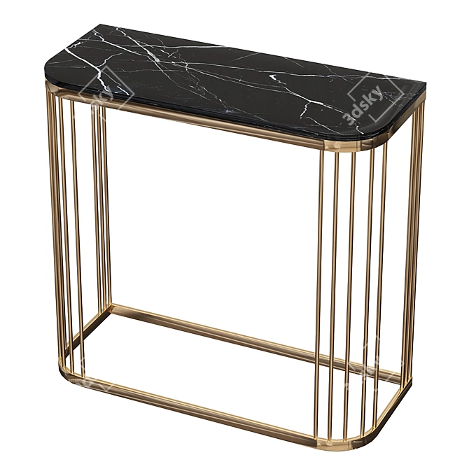 Marble Rectangular Side Table 3D model image 4