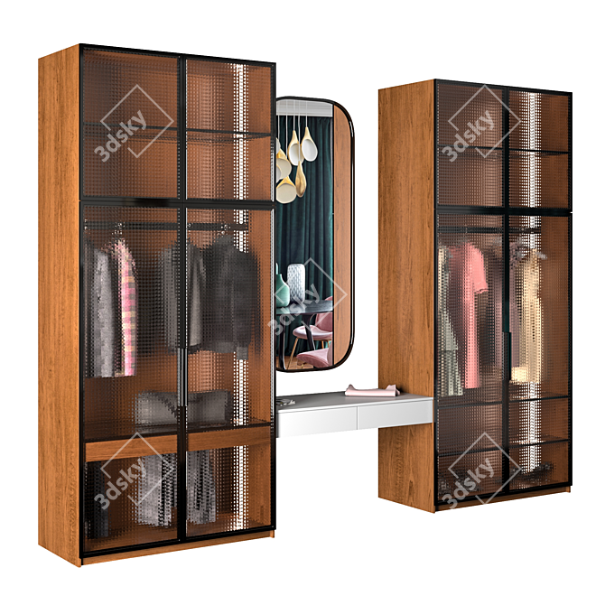 Versatile Edit Poly Cupboard & Desk 3D model image 1