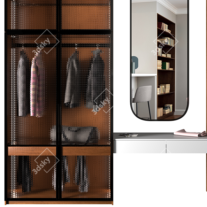 Versatile Edit Poly Cupboard & Desk 3D model image 2