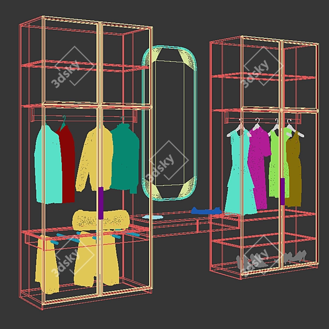 Versatile Edit Poly Cupboard & Desk 3D model image 5