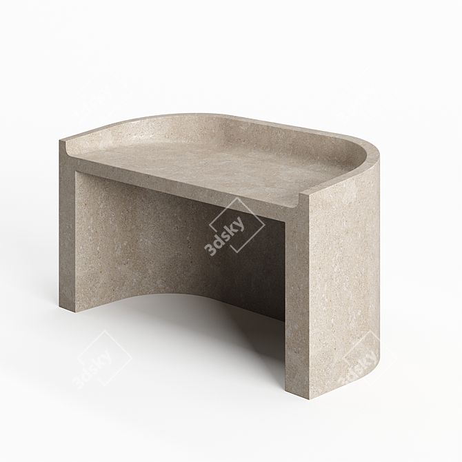 Elegant Stone Atlas Bench 3D model image 1