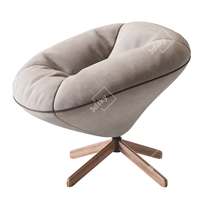Tortuga Small Armchair: Elegant Comfort for Your Space 3D model image 3