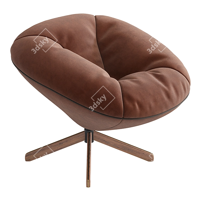 Tortuga Small Armchair: Elegant Comfort for Your Space 3D model image 4