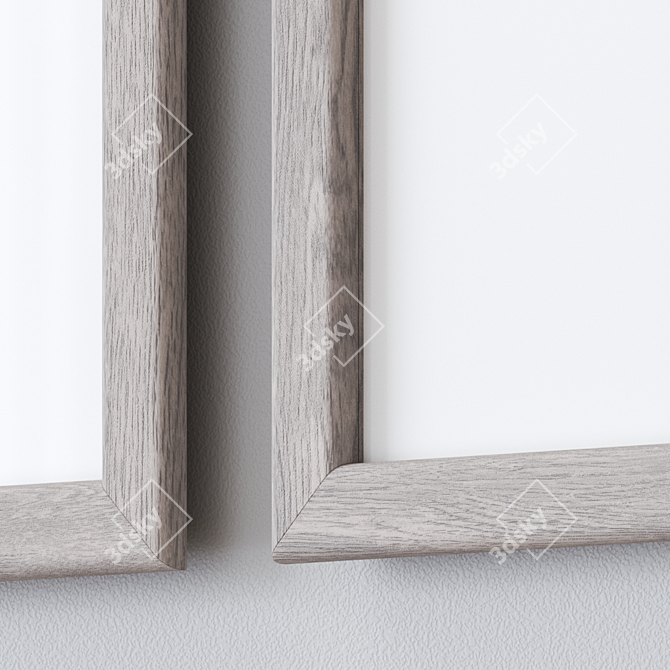 Colorful Frame Set with Glass: White, Black, Gray Wood, Beige Wood, Gold 3D model image 3