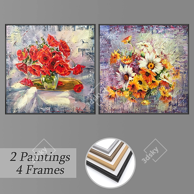 Modern Wall Art Set 3128 3D model image 1