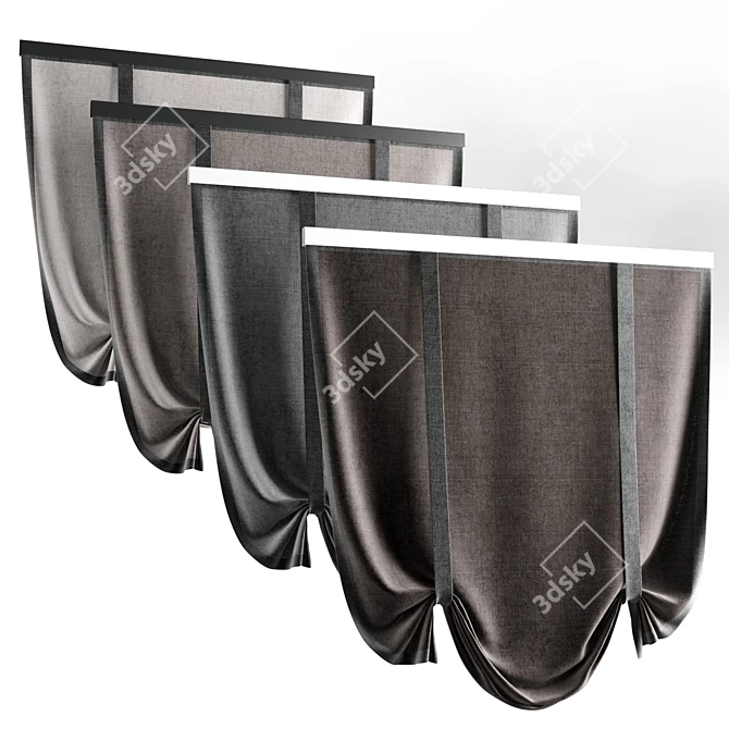 Elegant Roman Curtain Cosmo 3D model image 1