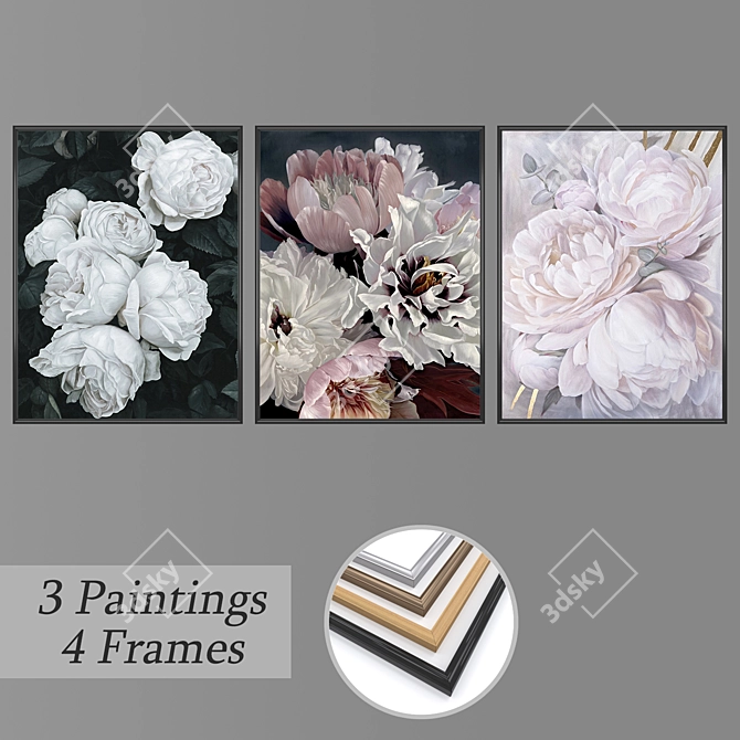 Versatile Set of Wall Paintings 3D model image 1