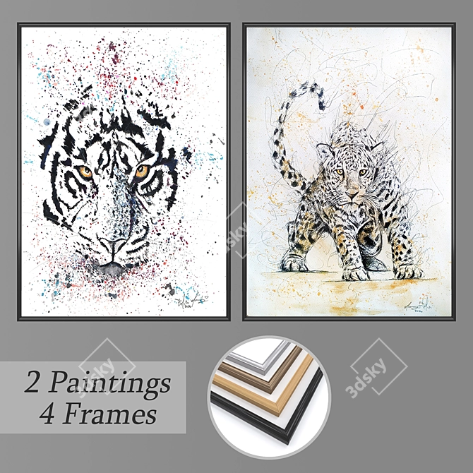 Elegant Wall Art Set: No 3132 3D model image 1