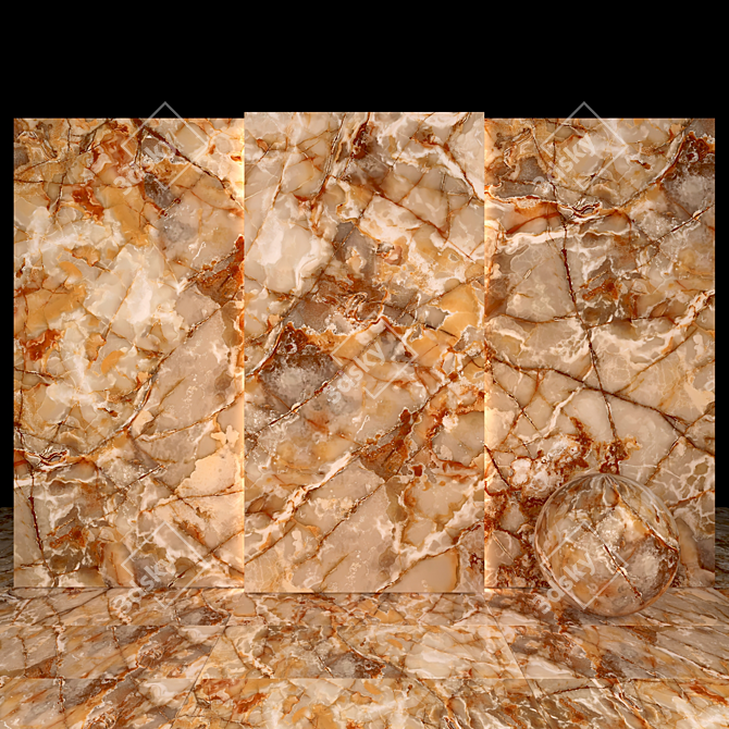 Elegant Fuma Marble Slabs 3D model image 1