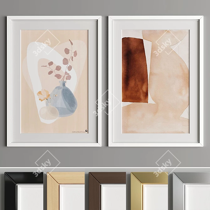 Elegant Art Frames with Multiple Materials 3D model image 2