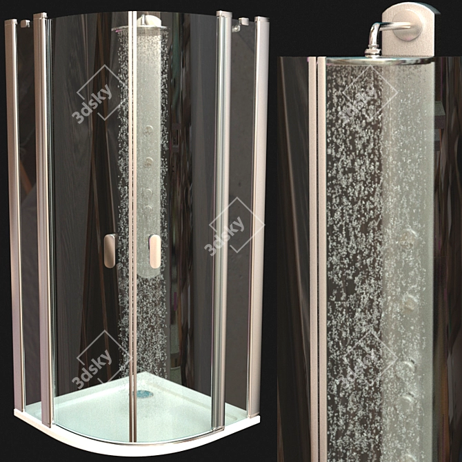 Ravak Chrome Shower Enclosures + Mixers Set 3D model image 4