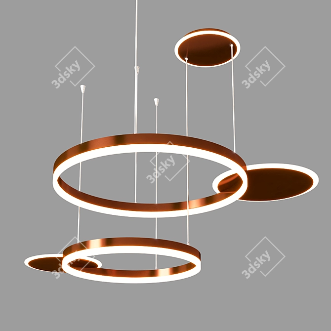 Elegant Medea CH LED Metal-Acrylic Pendant 3D model image 2